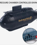 High Speed 6CH Mini Remote Control Submarine Boat Nuclear Submarine RC Racing Boat Waterproof Diving for Pool and Lake Dope Gift Toy for Kids Boys Black Edition