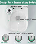 Round White Toilet Seat Featuring Soft Close Slow Closing Lid Universal Replacement Fits Standard Toilets with size dimensions