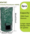 Large 34 Gallon Collapsible Garden Compost Bin With Lid For Yard Waste And Kitchen Scraps Durable Thick Polyethylene Tumbler Bin For Outdoor And Indoor Composting