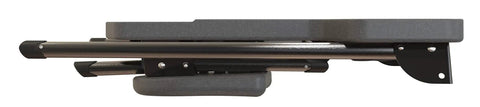 Side view of Stable Table Lite With Weatherproof Tabletop And Ambidextrous Seat showing folded metal and plastic structure