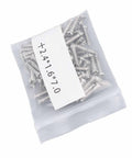 Durable Eyeglasses Hinge Screws Kit For Quick Fixes, Metal Repair Pins in small plastic bag, easy installation for frames.