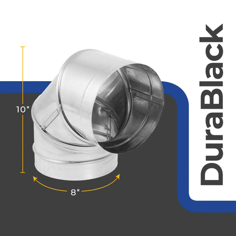 8 Inch Diameter Stainless Steel Single Wall Wood Burning Stove Elbow Connector 90 Degree Vent Pipe For Smoke And Exhaust Easy Install Durable Silver Finish For Safe Home Heating