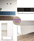 Four Pack Adjustable Solid Brass Furniture Legs For Sofa, Cabinet, Coffee Table, TV Stand, Bathroom Cabinet And More - Gold Finish 250mm 9.84in Heavy Duty Metal Sofa Support Legs used in modern cabinets and stands.