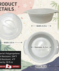 Microwave Ramen Cooker Bowl 50 Oz Capacity No Pot Needed With Lid Easy Noodles Maker Cook Ramen And Vegetables In Minutes Made In Japan Dishwasher Safe BPA Free, light gray color, product dimensions and labels visible, made in Japan.