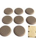 Brown anti slip cutting board stabilizer pads with self adhesive rubber feet for locking down chopping blocks.