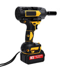 Karlak Brushless Electric Impact Wrench With 800Nm Heavy Duty Torque Adjustable Speed Cordless Tool For Truck Wheel Nuts And Seized Bolts Us Plug side view with large capacity battery