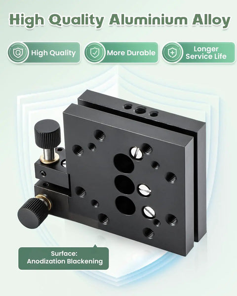 Dual Axis Tilt And Rotation Stage 2.6 Inch Precision Angle Platform with Manual 2D Adjustment, aluminum alloy finish