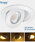 KnLnny Ware Recessed Lighting, Adjustable Eyeball recessed Light with Junction Box, 4 inch, 350° rotation and 90° tilt for accent lighting.
