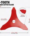Top Rated Heavy Duty 3 Tooth Brush Cutter Blades For Yard Machines Y28 Plus More Models, 8.86-inch steel blade with thickened edge.