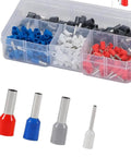 200PCS Ferrule Crimping Tool Kit With Insulated Copper Wire Terminals And Connectors 0.5 To 10 mm2 22 To 7 AWG Pro Grade Easy Crimp With Nylon Sleeves For Maximum Conductivity And Tough, Corrosion Resistant Performance. Assorted ferrule terminals in organizer