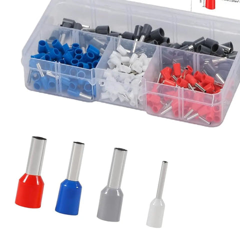 200PCS Ferrule Crimping Tool Kit With Insulated Copper Wire Terminals And Connectors 0.5 To 10 mm2 22 To 7 AWG Pro Grade Easy Crimp With Nylon Sleeves For Maximum Conductivity And Tough, Corrosion Resistant Performance. Assorted ferrule terminals in organizer