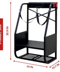 Wall Mount Golf Bag Organizer For Garage Fits Two Bags With Secure Straps Extra Large Golf Storage Rack With Open Shelf