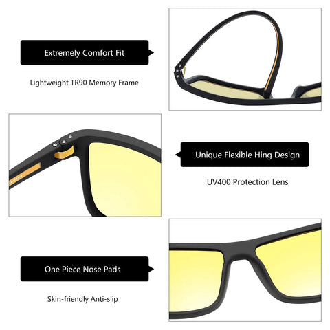 Straight Up Best Night Vision Glasses For Men Featuring Bold Anti Glare Yellow Lenses And Super Light TR90 Frame Delivers Total Game Changer Visibility On Dark Roads Blocks Harsh Headlights For Lazy Weekend Cruises