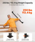 Badass Industrial Wall Mount Stair Handrail, Three Foot Black Iron Staircase Grip Square Tube, Heavy Duty Dual Section Setup For Indoor Steps And Exterior Deck Railing Supporting Two Five Zero Pounds with 250 lbs capacity.