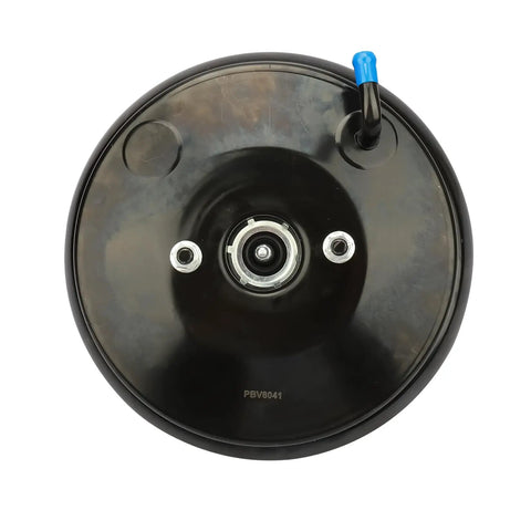 Premium Vacuum Power Brake Booster Quick Swap Direct Replacement Kit For Lexus ES300 Toyota Camry Avalon Solara 1995 To 2003 top view profile with blue hose fitting.