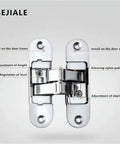 Hidden Cross Hinge Invisible Door System With Three Dimensional Adjustable 180 Degree Flat Folding Wooden Hinge front view