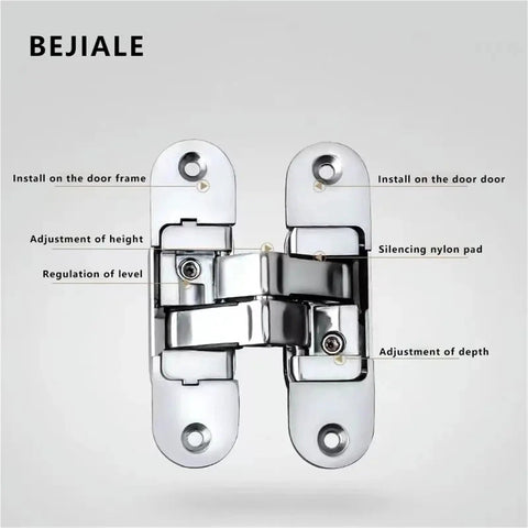 Heavy Duty Concealed Invisible Door Hinge With Full Three Dimensional Adjustments And A Smooth Operator 180 Degree Flat Fold Setup for installation details.