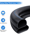 Heavy Duty Inner Tube Beefy Thick 4.10/4.00/3.50-6 with TR87 Bent Valve Stem showing thick layers and shock absorption features