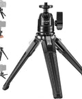 Go-To Mini Metal Table Tripod With 360 Degree Ball Head For Camera, Phone, And Action Cam, Portable Travel Tripod on display
