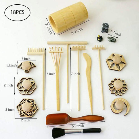 Mini Zen Garden Rake Stamp Set For Desk Stress Relief And Focus Dope Rock Sand Garden Accessories For Office Desk Vibe Gift