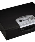 Portable Electronic Security Safe Box 0.5 Cubic Feet Black Pack Of 4, Keyless 3 Digit Combination Safe for laptops with tethering cable