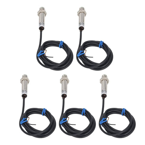 Five Pack M12 X1 Non Embedded Inductive Proximity Switches PNP IP65 6 To 30 V DC 2mm Detection Distance Approach Sensor