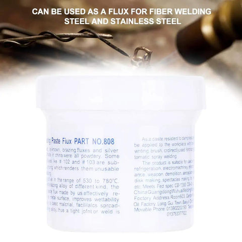 YUEHISY Brazing Powder For Jewelry Making Gold Silver Copper Welding Flux Steel Stainless Steel Repair Solder Paste in a compact container.