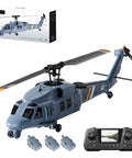 Military Style RC Helicopter With 8K Camera And Built In Screen Remote beside batteries and remote control