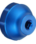 Beast 16 Notch Bottom Bracket Tool For 44mm Outer Bearing, Aluminum CNC Machined Blue, showing three-eighth drive opening