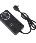 7 In 1 Power Strip Surge Protector With 30W Rapid Charging 3 AC Outlets 3 USB Ports Super Slick Flat Plug Design viewed from above.