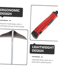 Lightweight Garden Hand Hoe Weeding Tool With Non Slip Handle shown with metal hoe blade and red ergonomic handle