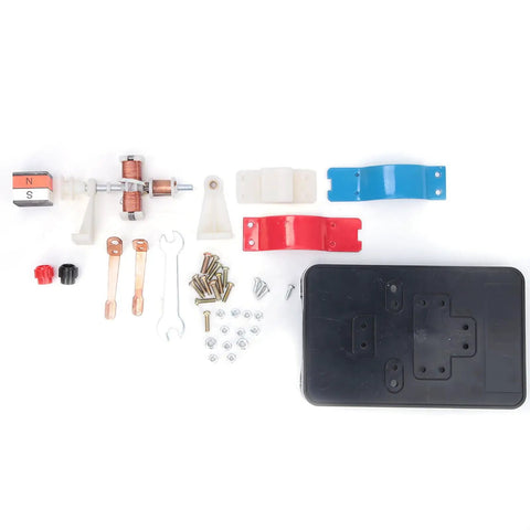 Miniature Electromotor Model Kit For DIY Hands On Learning Electric Motor Demonstration In Labs And Classrooms DC Motor Science Project Easy Assemble And Disassemble Educational Toy parts layout