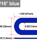 Image of a 1/16" blue slotted plastic disc with dimensions for the Shop Approved 30 Pcs Auto Lift Leveling Shim Kit.