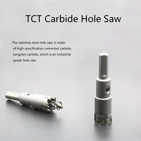 Three Quarters Inch TCT Carbide Hole Saw For Metal Wood Plastic And Stainless Steel With Arc Cutting Groove Design And Spring Eject 19mm