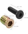 Wood Furniture Screws And Threaded Inserts Kit For Solid Hidden Installations In Home Furniture Assembly With Long Screws And Metal Nut Inserts