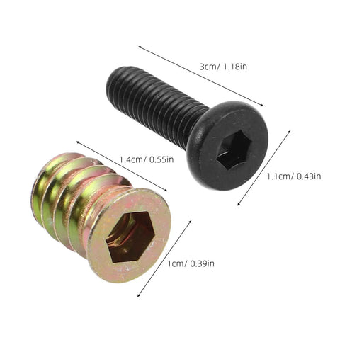 Wood Furniture Screws And Threaded Inserts Kit For Solid Hidden Installations In Home Furniture Assembly With Long Screws And Metal Nut Inserts