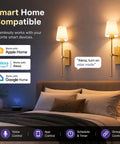 Supleap Battery Operated Wall Sconces Set of 2, Matter Smart Wall Lights illuminating a bedroom with smart home compatibility.