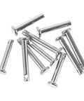 10 Pack Stainless Steel Clevis Pins M3x16 M3x20 Flat Head for scaffolding, rigging, heavy-duty clamps.