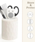 Plush Lined Eyeglasses Holder And Glasses Stand For Desk Or Nightstand Slick Easy Access Anti Scratch Protective Case Tabletop Storage Organizer In Ivory One Size For Office Use.