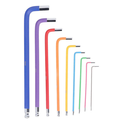 Top Tier Hex Wrench Set Anti Slip Multi Color Long Arm Key Kit Perfect For Small Appliances And Home Repairs With Color Coded Design For Quick Size Selection And Easy Grip Handle To Make Tightening Jobs A Total Breeze Every Single Time, color coded alloy steel set, 10mm to 2mm