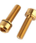 Top Shelf Titanium Hex Screws with Stigma Chamfer Heads plus Washers M5x18mm for Bicycle Stem Parts Cycling Upgrade Gold