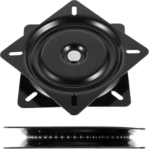 Six Pack Six And A Quarter Inch Bar Stool Swivel Plate Replacement Heavy Duty Ball Bearing Seat Swivel Base Mount For Bar Stools And Chairs Black Steel Corrosion Resistant Easy Install black steel swivel plate with mounting slots and bearings