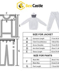 Diagram and size chart for beekeeping suit included in 10 Frame Beehive Starter Kit With Beeswax Dipped Deep Brood Box And Full Beekeeping Supplies Tool Set Bee Suit For Beginners Includes Smoker Frame Holder Organizer Tote Inner Cover Queen Excluder And Entrance Reducer