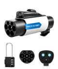 No Sweat Charging Adapter Converts Nacs To Gbt Port For All Electric Vehicles Pumping Out 32 Amps At 250 Volts Ac image showing the adapter and accessories.