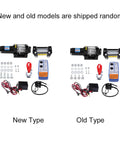 Rock Solid 4000lb Electric Winch With Heavy Duty Steel Cable For Cars Quads And Trailers Featuring Crazy Fast Three Stage Planetary Gear System shown in new and old models.