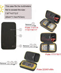 Durable Carrying Case For Fluke Digital Multimeters With DIY Foam Insert, open view showing inside fit for various models.