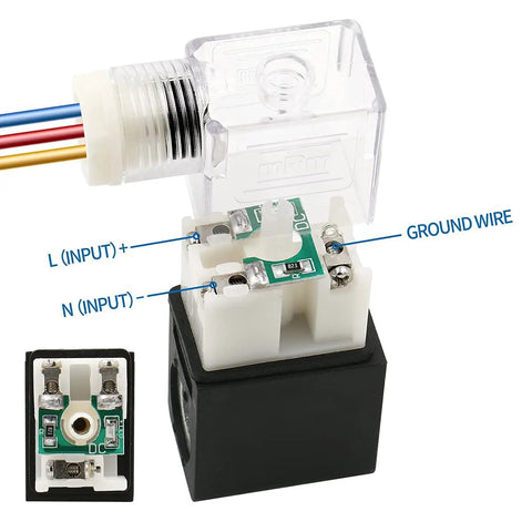24V DC Coil Kit For Pneumatic Solenoid Valves 4V210-08 And 4V230C-08 Pack Of 2 With Pure Copper Windings For Reliable Valve Operation And Fast Responsive Control, wiring terminals and cover