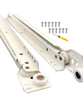 Beefy Drawer Slides Kit 1 Pair Metal Runners With 50kg Load, Two-Section Full Extension For Kitchen Cabinets, Dresser, Bathroom And Keyboard Storage, Anti Rust Wear Resistant White Finish, white metal slides with screws