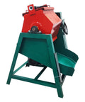 Industrial Grade Electric Vibratory Tumbling Polisher With 17.7 Inch Drum For Metal Deburring Chamfering And Surface Grinding At 45 Rpm, green and red with large drum.