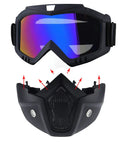 Anti Fog Paintball Mask Full Face Tactical Shield with Detachable Goggles, durable TPU frame, colorful design, front view.